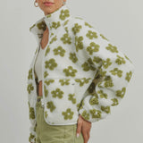 Daisey flower fleece Sherpa