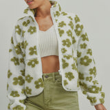 Daisey flower fleece Sherpa