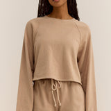 Seville Cropped Sweatshirt- Iced Coffee