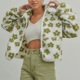 Daisey flower fleece Sherpa