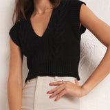 Roped In Sweater Vest- Black